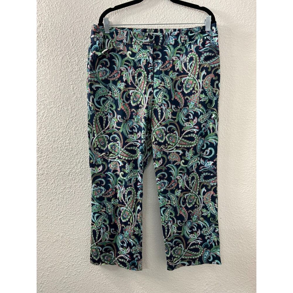 Charter Club Womens Golf Collection Allison Fit Cropped Length Size 14 Paisley